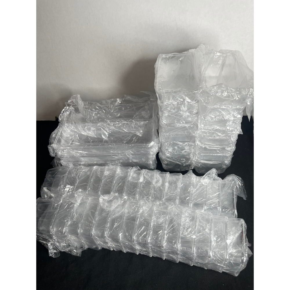 50 Piece Clear Plastic Drawer Organizer Set Stackable Storage Bins Modular Bins